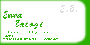 emma balogi business card